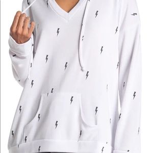 Theo & Spence V-neck lightning bolt hoodie